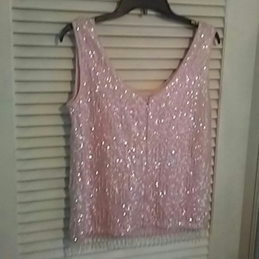 Pink sequin & Beaded top